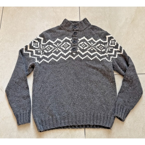 Davis & Squire Other - Davis & Squire Gray Nordic Style Yoke Wool Blend Henly Sweater Mens Sz L
